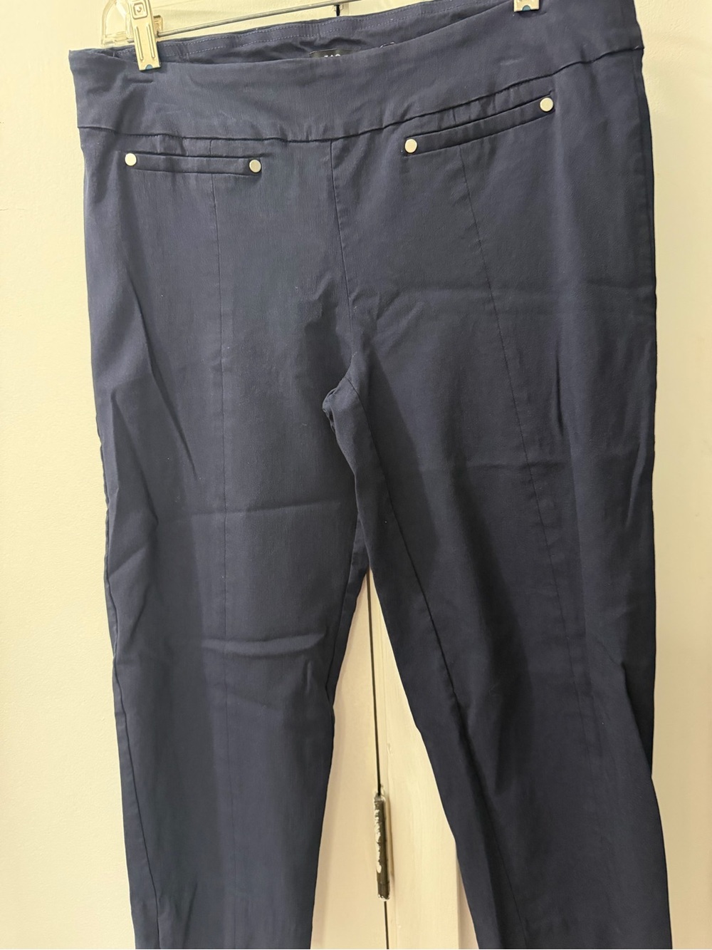 Zac & Rachel Navy Slim Dress Pants with Decorative Studs